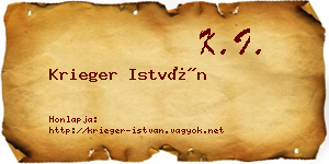 Krieger István névjegykártya